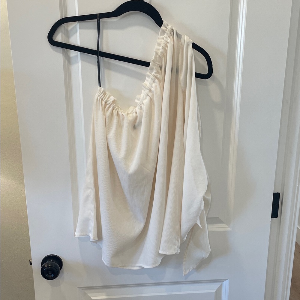 Harlowe & Graham Cream Textured Blouse